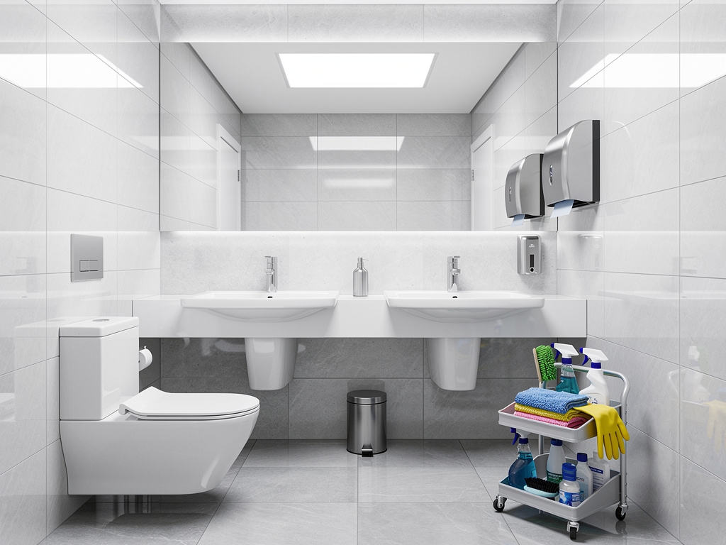 Desinfektion und Reinigung von Sanitäranlagen im Büro